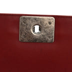 Lambskin Chevron Quilted Medium Boy Flap Red