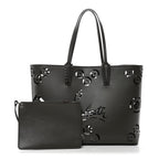 Calfskin Paris CL Logo Perforated Cabata Tote Rocket