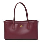 Calfskin Archetype Small Shopping Tote Dark Burgundy