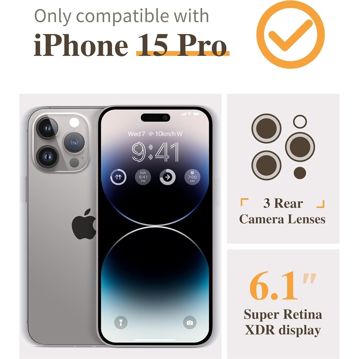 Entronix [Magnetic] Case Compatible with iPhone 15 Pro - [Clear Back] Soft Matte Frame