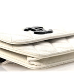 Caviar Quilted My Everything Belt Flap Card Holder White