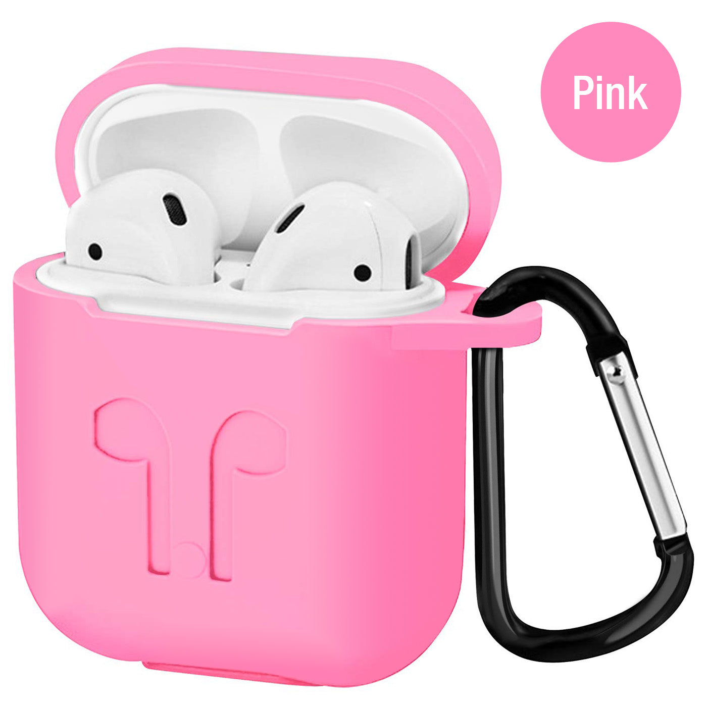 Airpod 2019 Protective Case, Precision Size, 3mm Skin, 360 Protection, Metal Keychain Hook