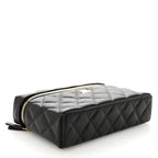 Caviar Quilted Top Handle Slim Vanity With Chain Black
