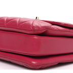 Lambskin Quilted Small Trendy CC Flap Dual Handle Bag Dark Pink