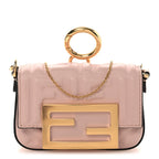 Nappa Matisse FF Embossed Nano Maxi Buckle Baguette Charm Rosa Quarzo