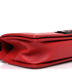 Lambskin Quilted Medium Boy Flap Red