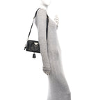 Saffiano Lux Mini Boston Crossbody Bag Black