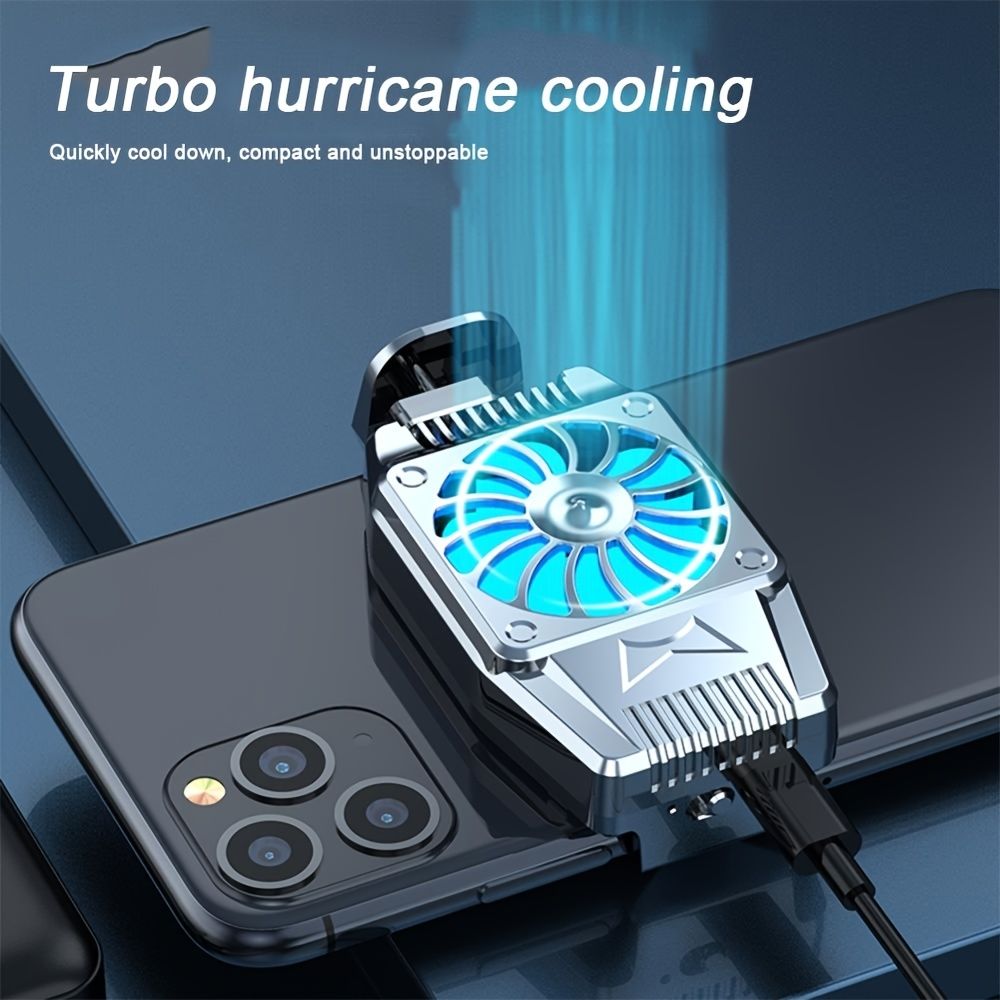 Mobile Phone Cooler Rechargeable Cooling Fan Cell Phone Radiator For Playing Games Watching Videos With LED Light without Battery