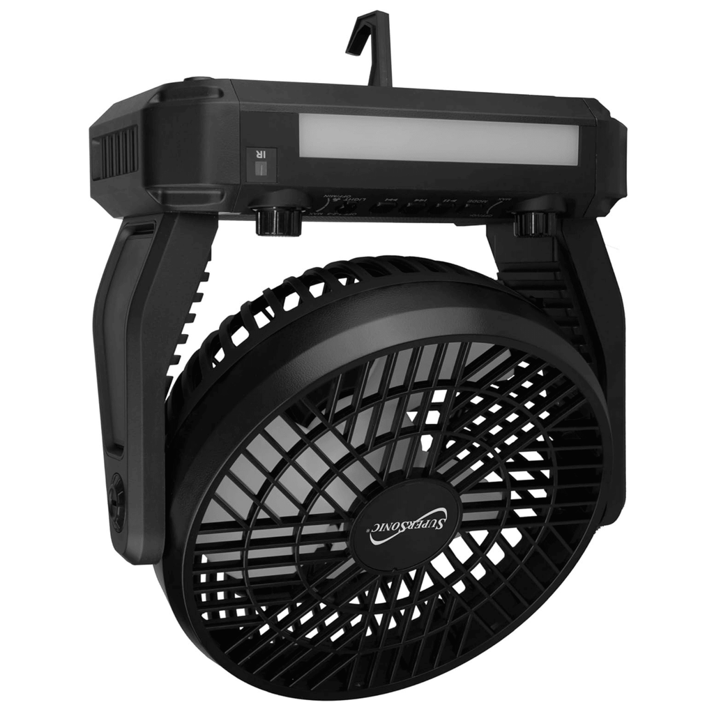 Solar-Powered BT Speaker with FM Radio, LED Flashlight & Fan
