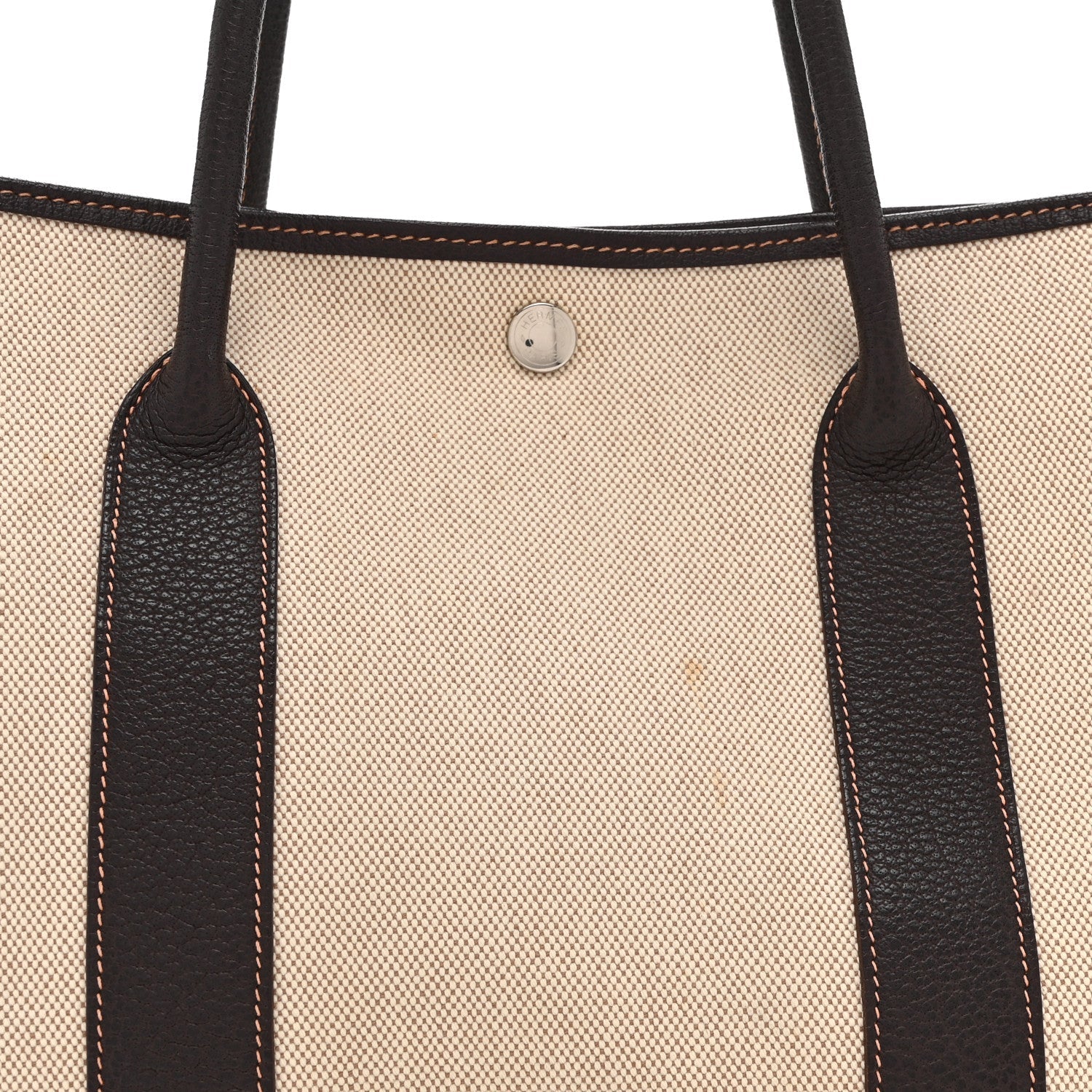 Buffle Skipper Toile Garden Party 36 MM Tote Marron Fonce