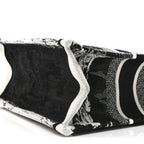 Canvas Embroidered Medium Paris Book Tote Black White