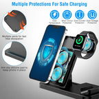 4 In 1 Wireless Charger Foldable Fast Charging Station Stand Dock Fit for iWatch Apple Pencil Airpod 1/2/3/Pro iPhone 13 12 11 Pro Samsung S22 S21 Qi-enabled Android Phone