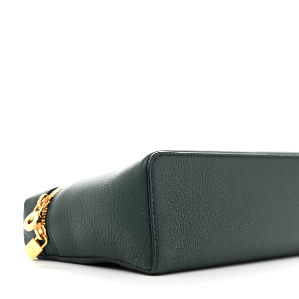 Grained Calfskin L19 Extra Pocket Pouch New Petrolio