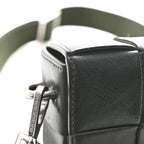 Calfskin Maxi Intreccio Cassette With Strap Bag Dark Green