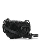 Calfskin Quilted CC Uniform Flap Belt Bag Black