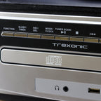3-Speed Vinyl Turntable Home Stereo System with CD Player, FM Radio, Bluetooth, USB/SD Recording and Wired Shelf Speakers