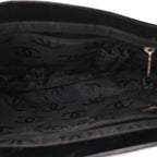 Patent Pony Hair Small Pocket Tote Black