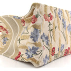 Canvas Embroidered Medium Hibiscus Book Tote Beige Multicolor