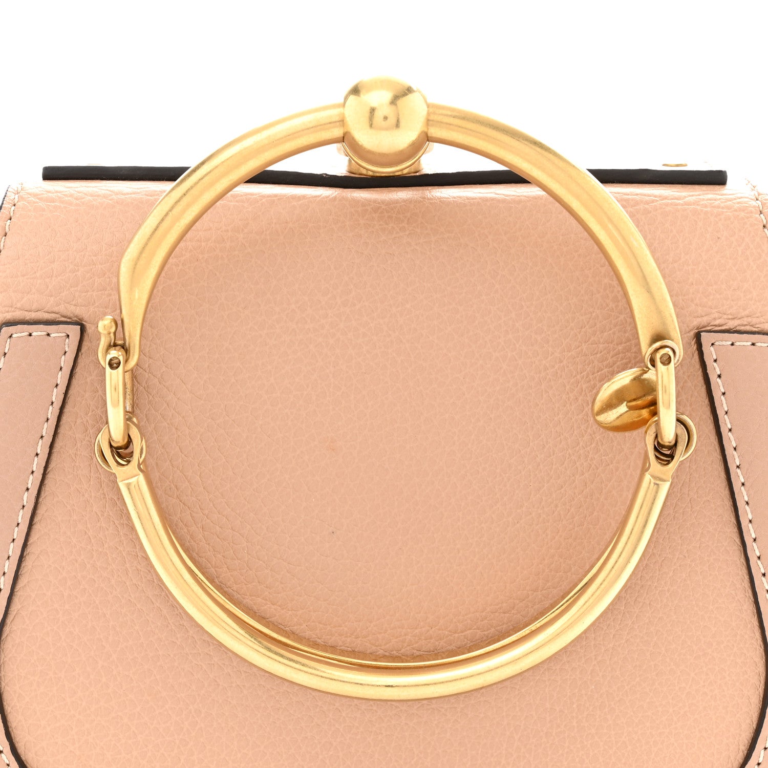 Calfskin Suede Small Nile Bracelet Bag Biscotti Beige