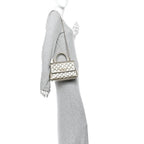 Metallic Aged Calfskin Quilted Mini Coco Handle Flap Gold