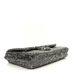 Sequin East West Flap Dark Silver