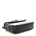 GG Supreme Monogram Textured Dollar Calfskin Web Studded Mini Ophidia Flap Shoulder Bag Beige Blue