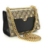 GG Supreme Monogram Bees Small Padlock Shoulder Bag Black
