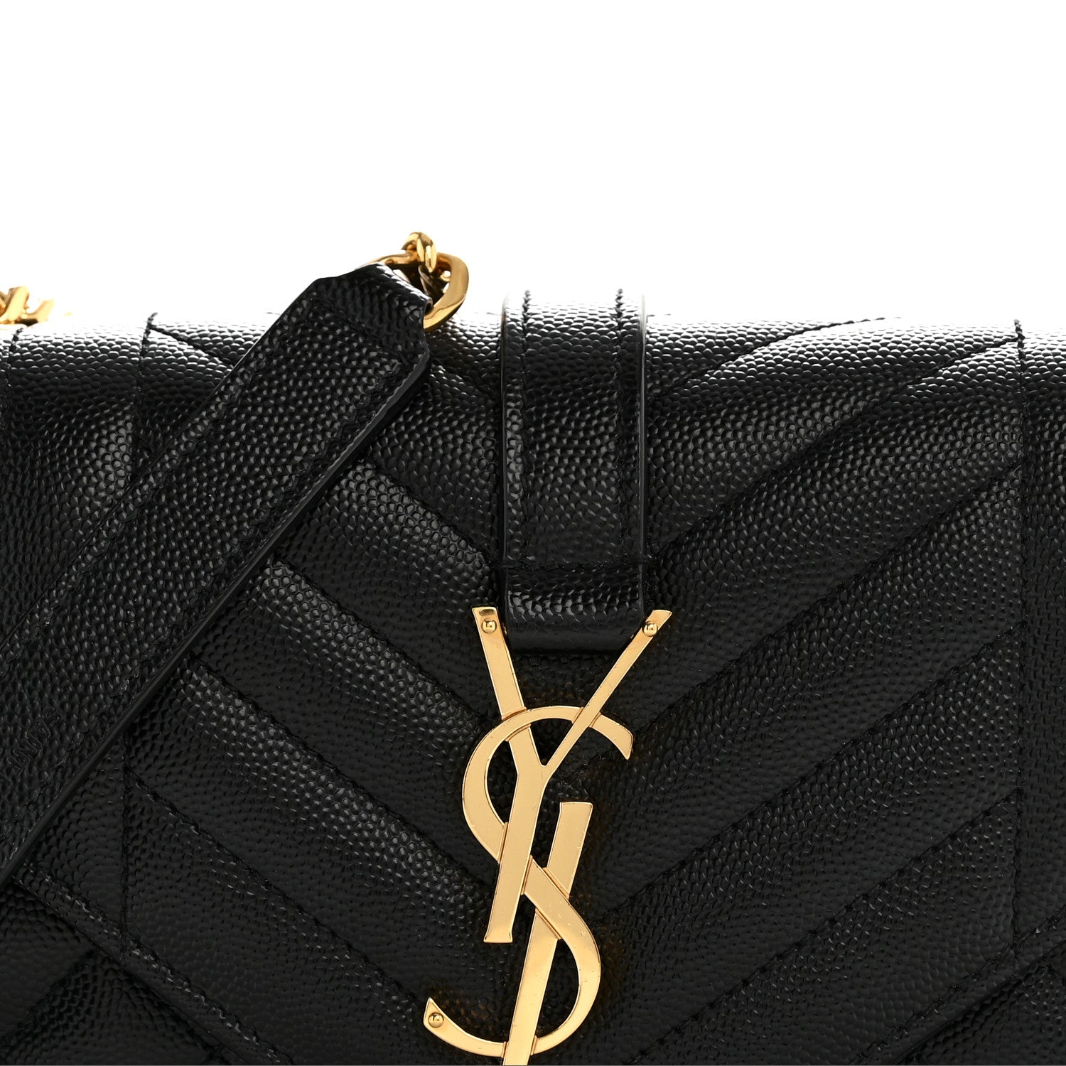 Grain De Poudre Textured Mixed Matelasse Triquilt Small Monogram Satchel Black