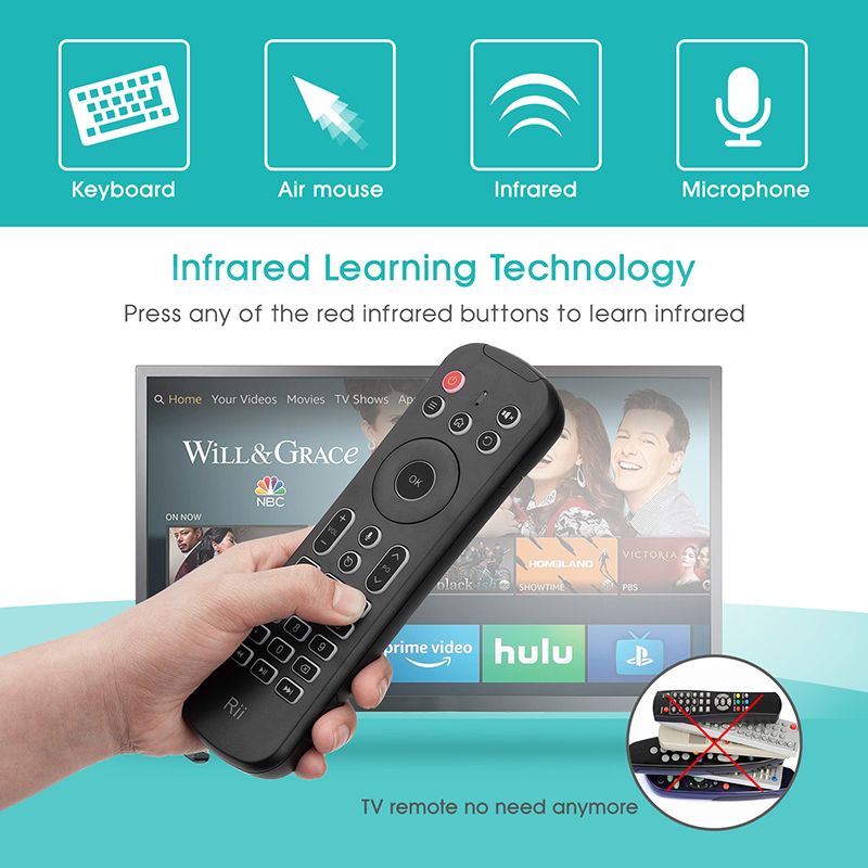 MX6 2.4G Mini Wireless Keyboard Remote Control for Computer, TV, Android Set Top Box