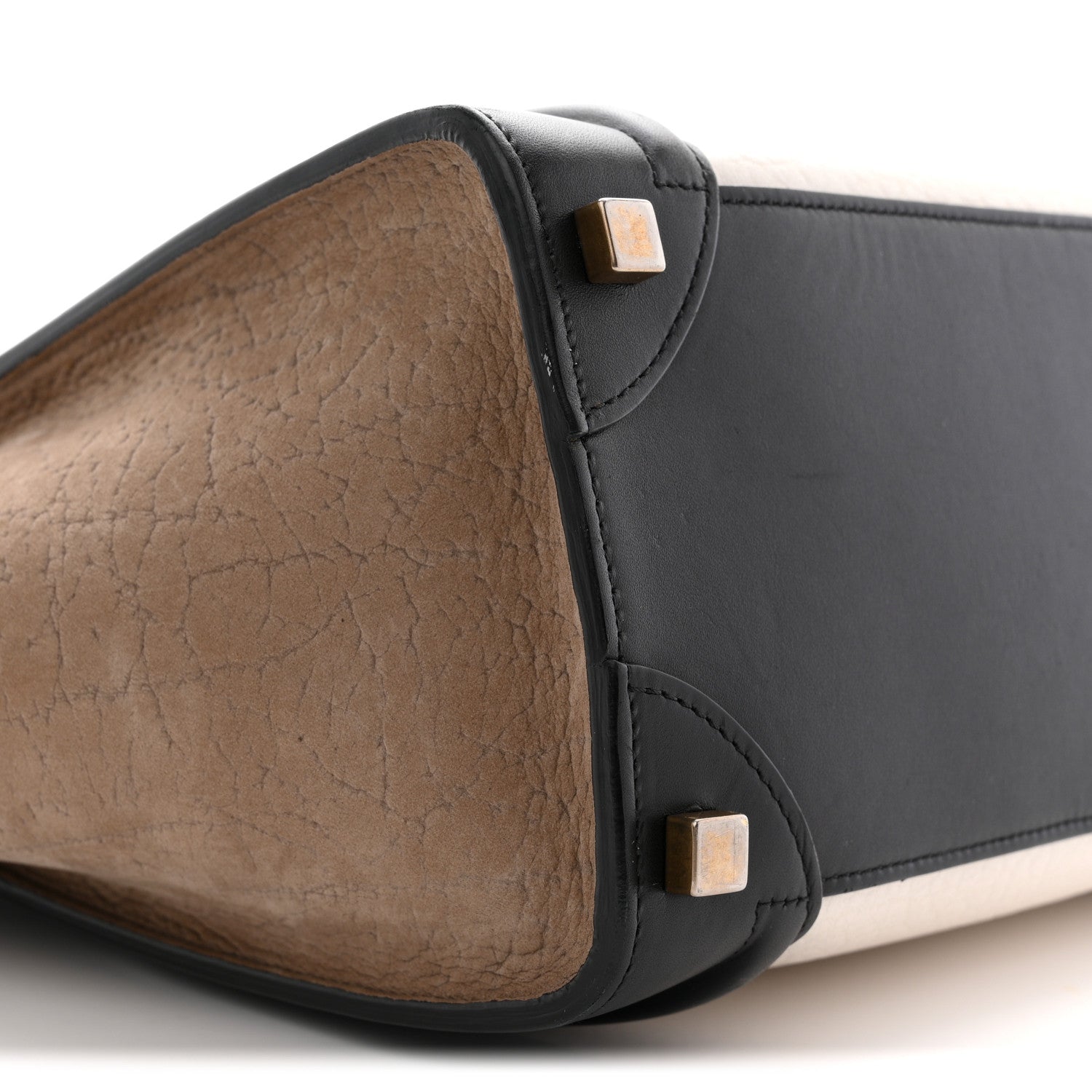 Bullhide Calfskin Nubuck Micro Tri-Color Luggage White Khaki