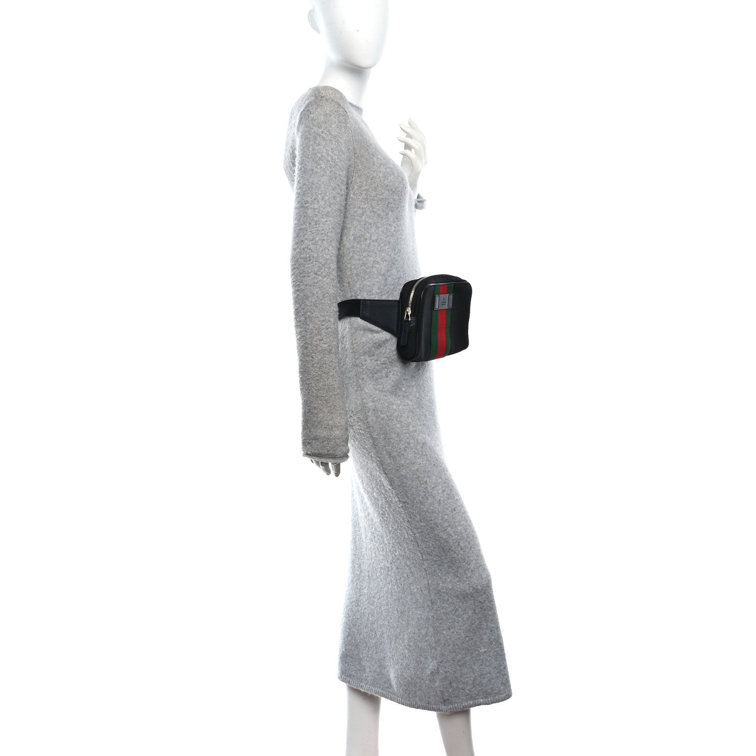 Canvas Web Slim Belt Bag Black