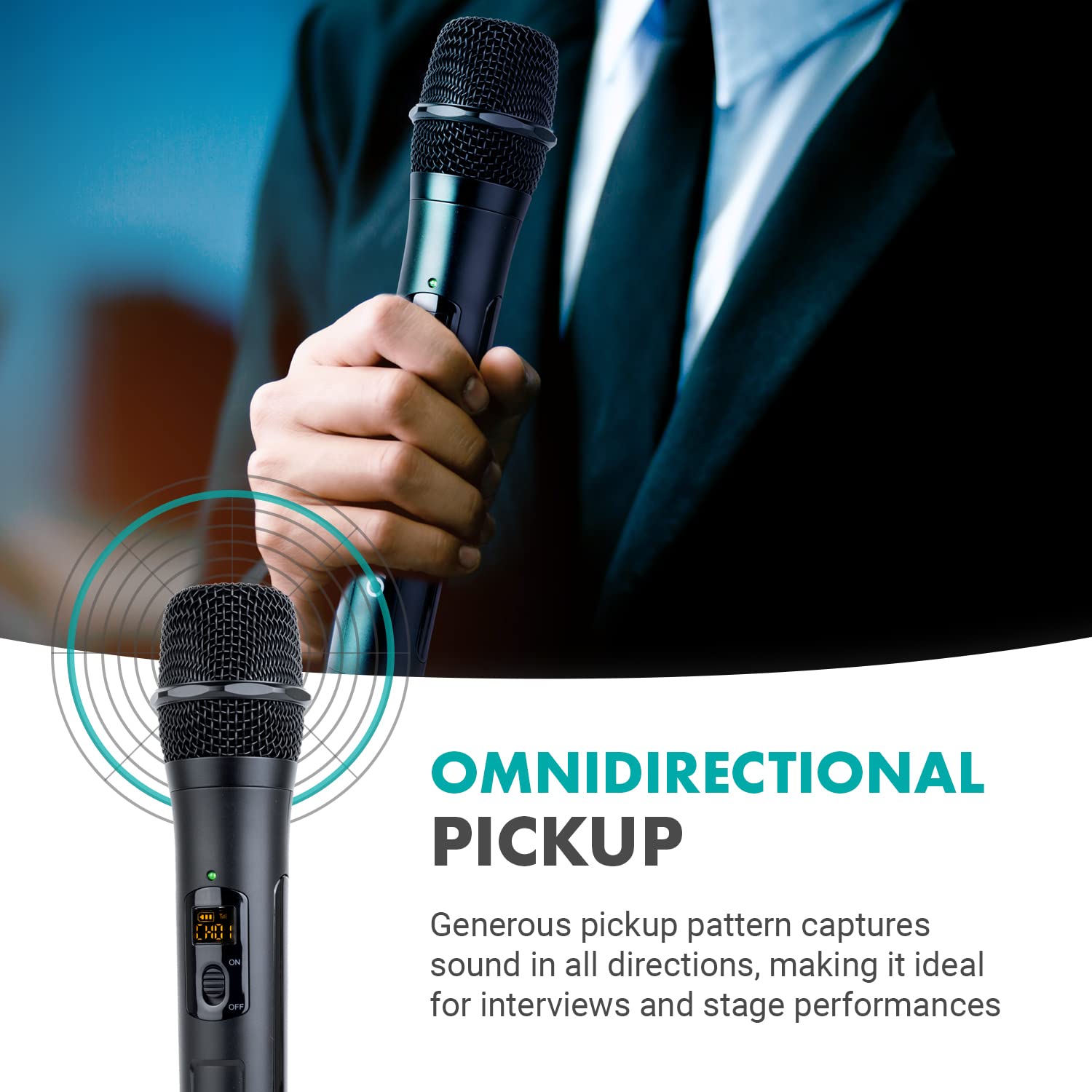 Movo WMX-7-TH-RX VHF Handheld Wireless Microphone System for Cameras