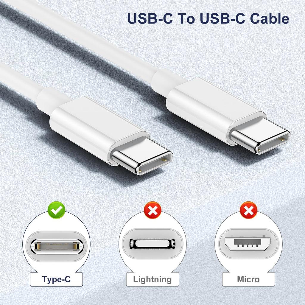 Entronix Type-C to Type-C Charger Cable, 2-Pack [6FT] USB-C Cable Compatible with Android