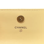 Lambskin Quilted Pearl Crush Clutch With Chain Yellow