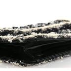 Tweed Patent Quilted Rectangular Flap Black White