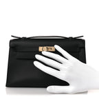 Swift Horseshoe Kelly Pochette Clutch Black Lime