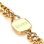 Lambskin Quilted Enamel Logo Flap Card Holder On Chain Yellow