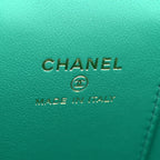 Caviar Quilted Sweetheart Mini Vanity Case Green