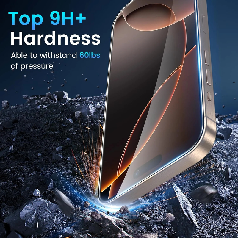 Entronix Bundle Compatible with iPhone 17 - [Hard] Clear Case, 2 Clear Screen Protector & 2 Camera Lens Protectors