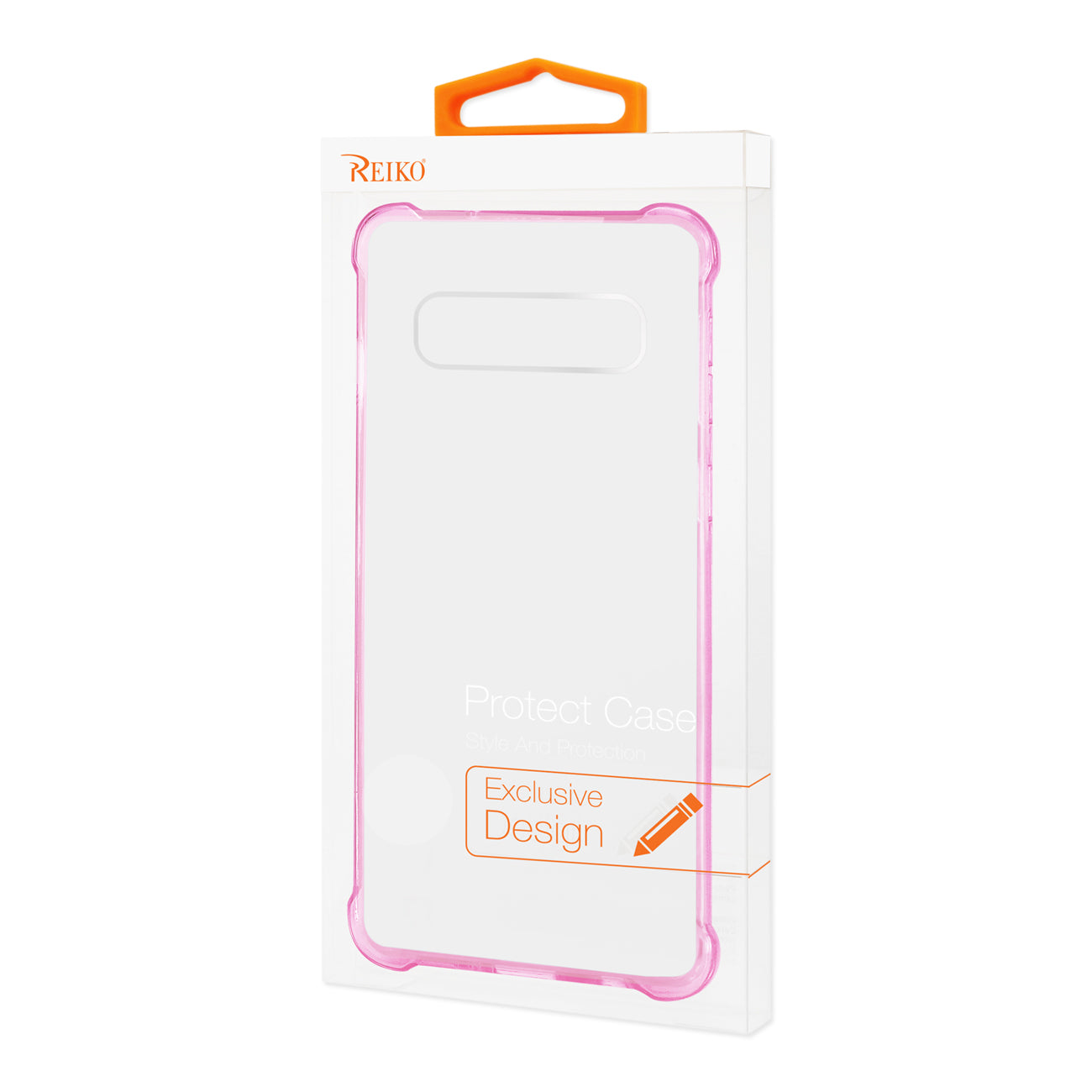 Samsung Galaxy S10 Clear Bumper Case With Air Cushion Protection In Clear Hot Pink