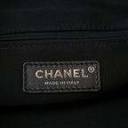 Suede Calfskin Shiny Lambskin Quilted Large Coco Base Shopping Bag Beige Black
