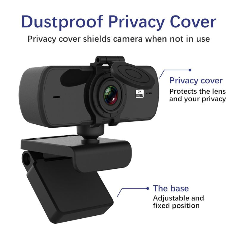 Webcam 2K Full HD  Web Camera Autofocus With Microphone USB Web Cam For PC Computer Mac Laptop Desktop YouTube Webcamera