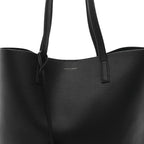 Calfskin Medium Shopping Tote Black