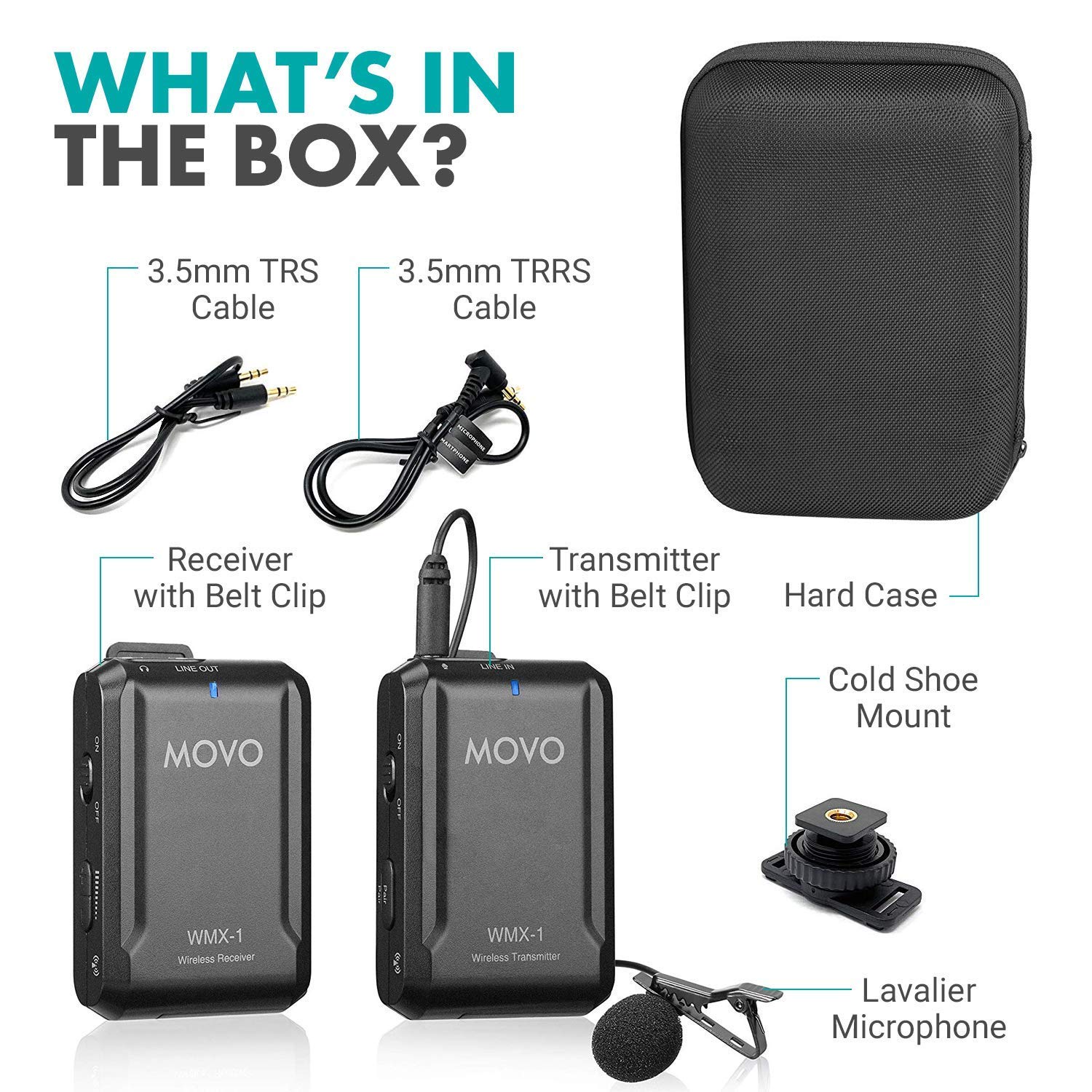 Movo WMX-1 2.4GHz Wireless Lav Mic System