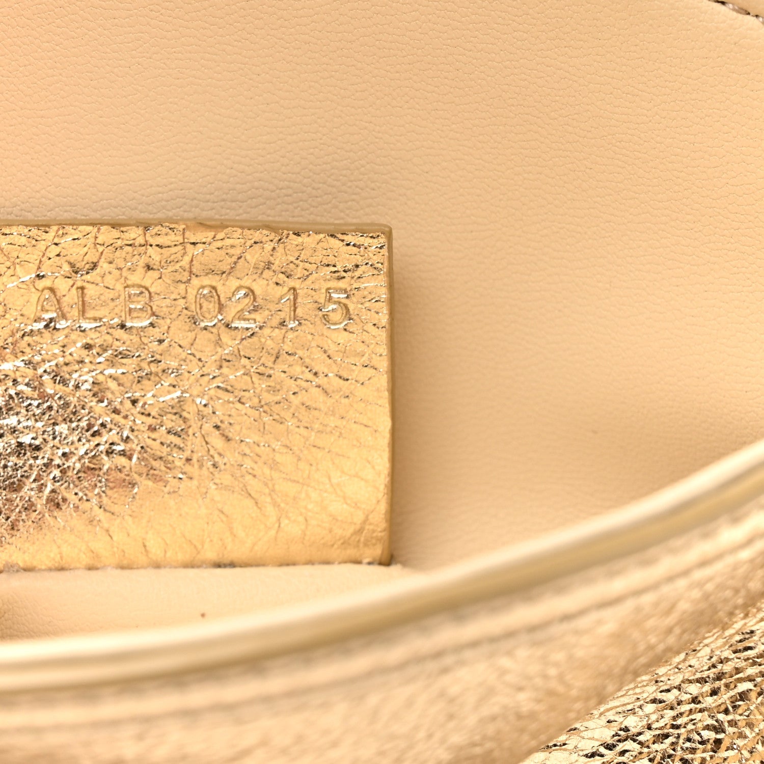 Metallic Tumbled Calfskin Nano Voyou Bag Golden Sand