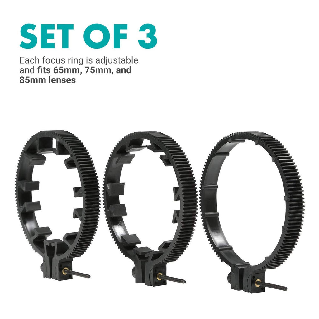 Movo FR3 Adjustable Follow Focus Ring Gear Set