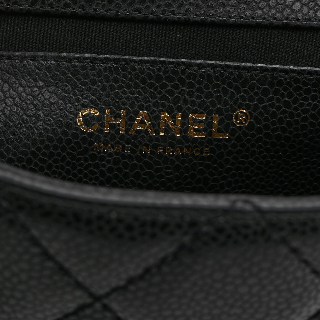 Caviar Quilted Mini Chain Flap Black