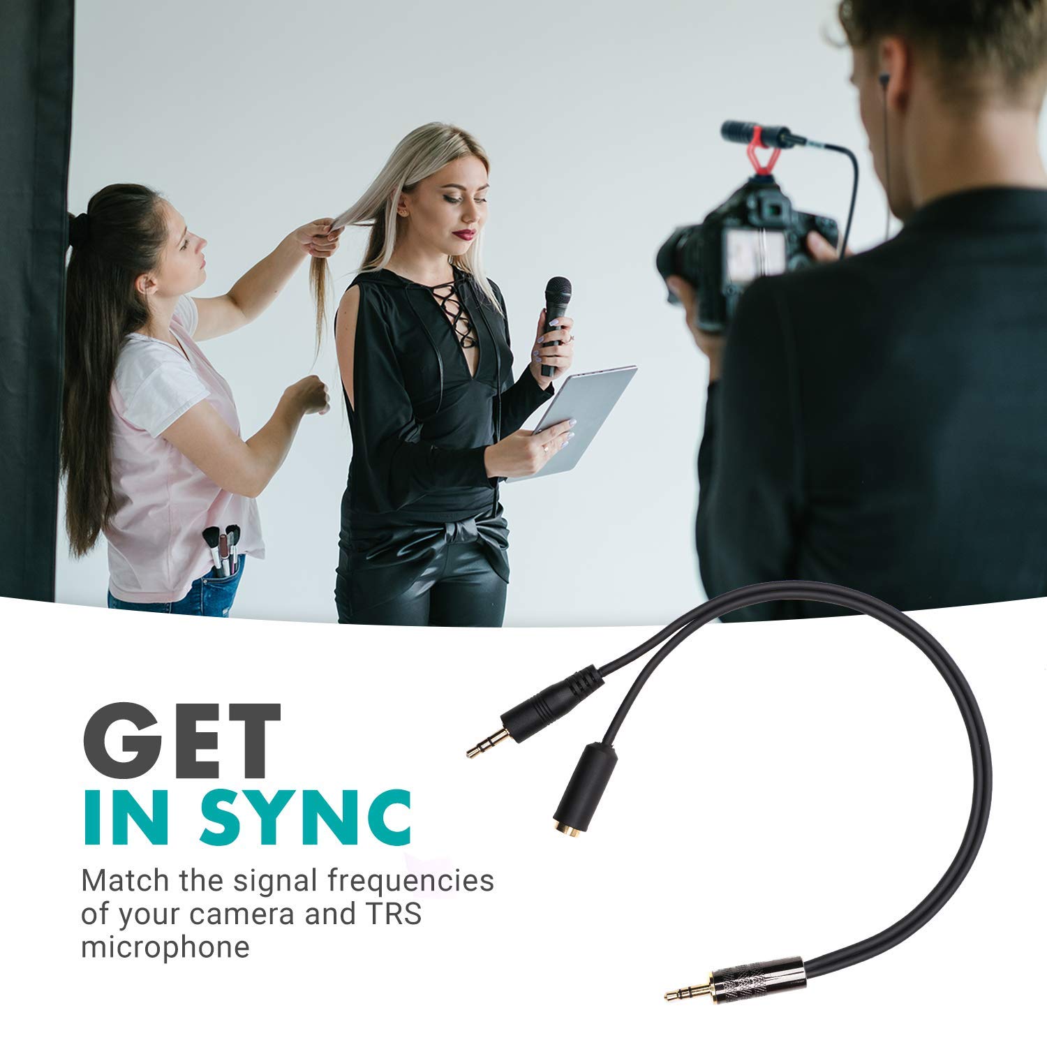 Movo MV-RC300 Line to Microphone Attenuator Cable for DSLRs
