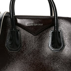 Textured Patent Calfskin Small Tri-Color Antigona Black White Brown