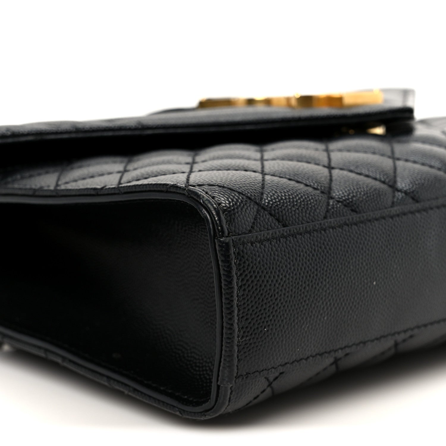 Grain De Poudre Textured Mixed Matelasse Triquilt Medium Monogram Satchel Black
